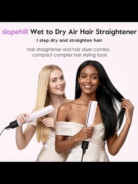 Pink Wet-to-Dry Air Hair Straightener & Dryer EF088